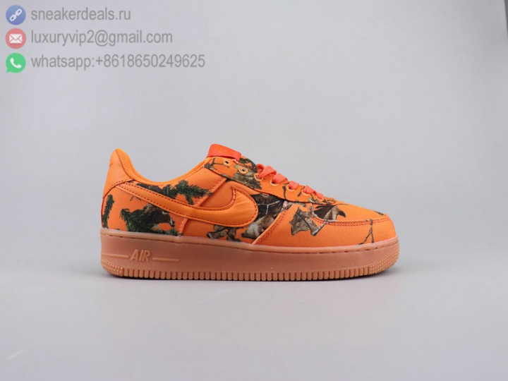 NIKE AIR FORCE 1 '07 LOW PAINTING ORANGE UNISEX CANVAS SKATE SHOES